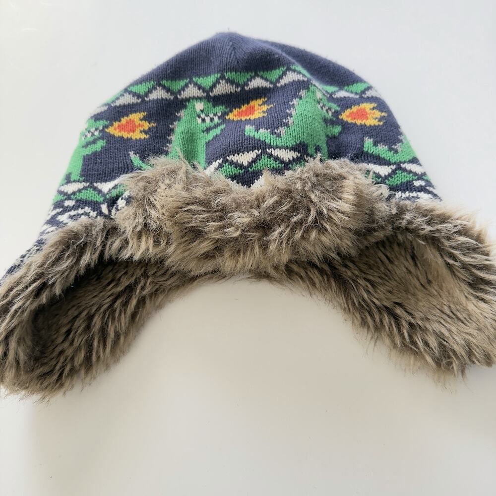 Hanna Andersson Trapper Hat Theme Youth S Faux Fur Lined Dragon Fire